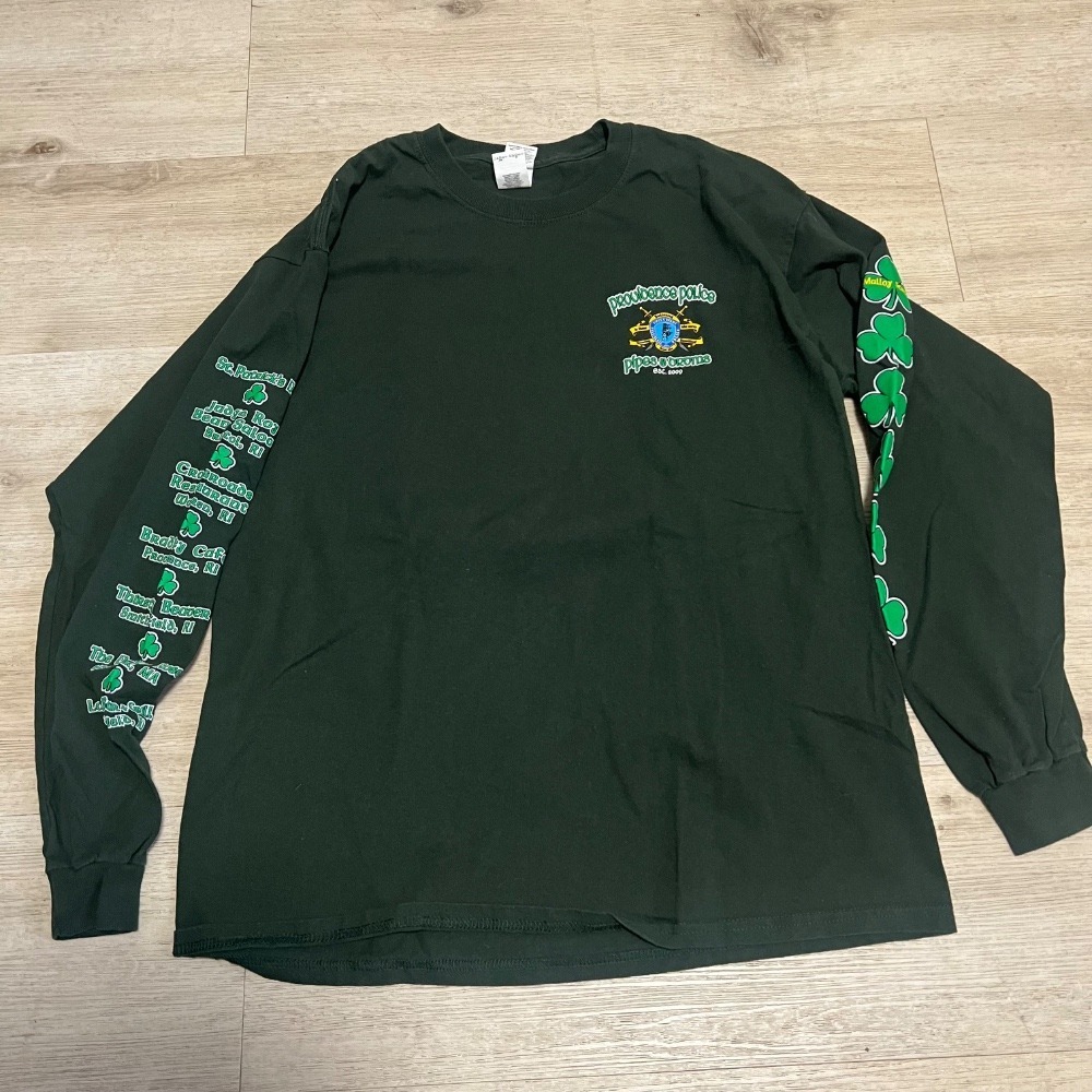 Providence Police Pipes & Drums Long Sleeve Shirt St Patrick's Day Sz L Mens